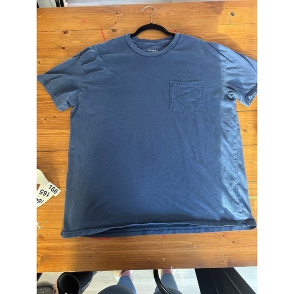 Goodfellow Co Crew Neck Pocket T Shirt Blue XL Cotton Casual Everyday Mens